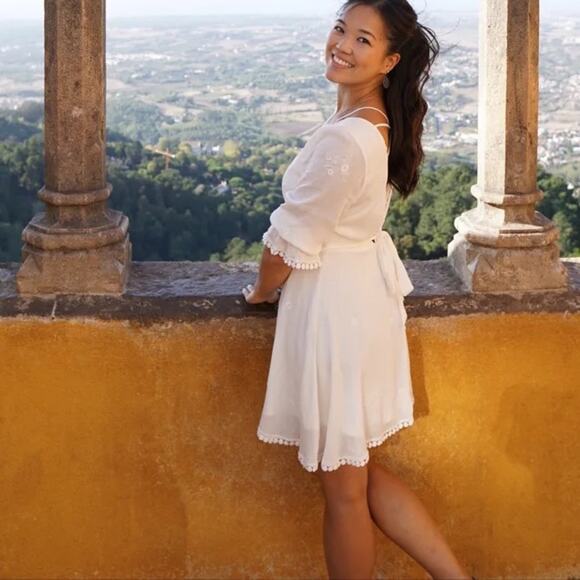 NWOT Lulus In the Meadow White Embroidered Backless Mini Dress - Picture 12 of 13